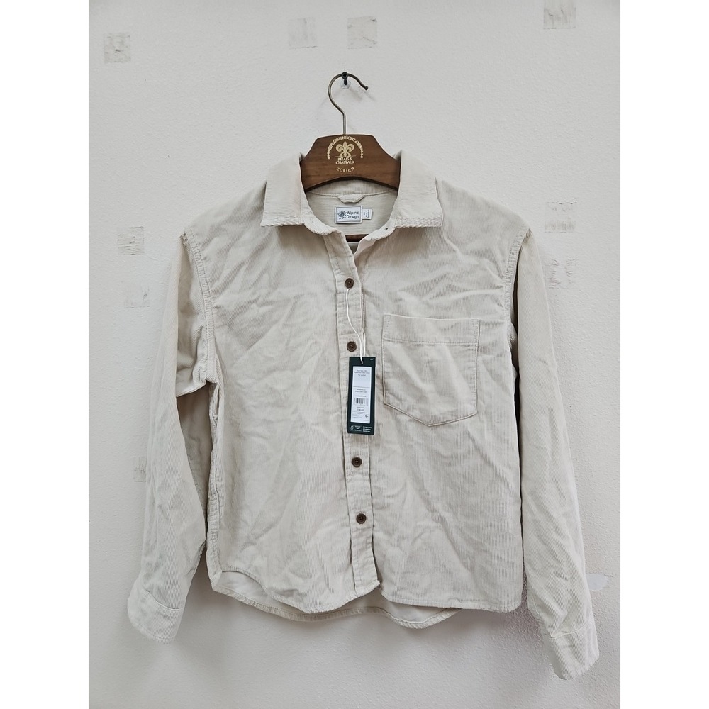 Alpine Design Women's Cord Shirt Xs Long Sleeve Outdoor Hiking Organic Cotton
